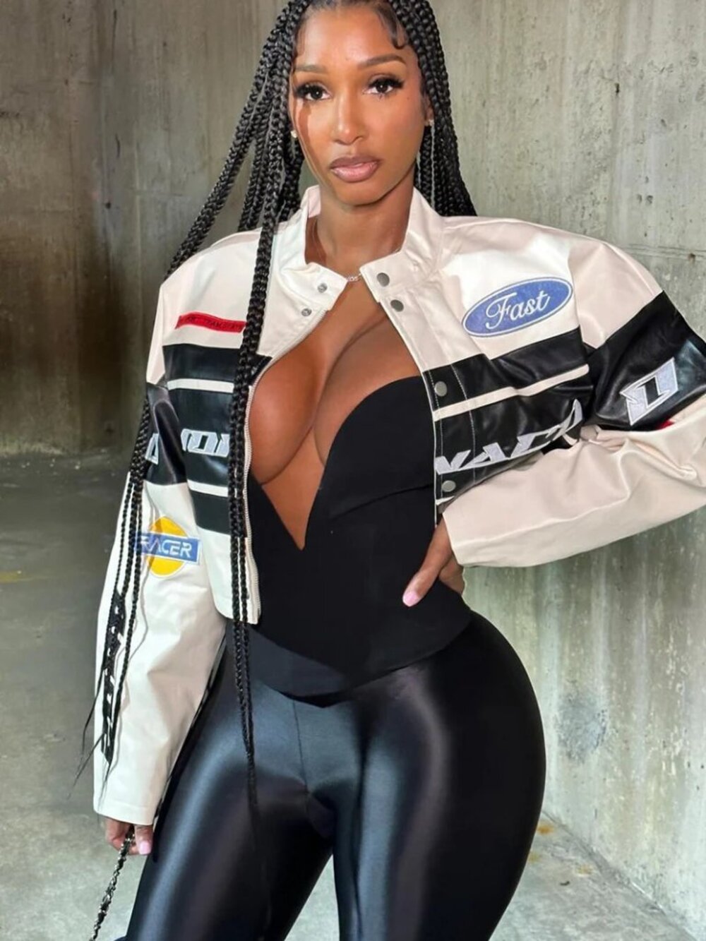 Fashionova Women's Monaco Cropped Jacket - Ivory-Black M ($59.99)